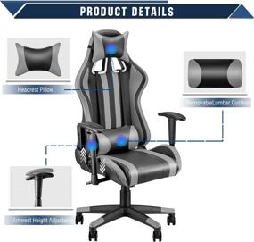 img 3 attached to 🪑 Enhance Your Comfort and Productivity with the Soontrans Reclining Home Office Chair: Ergonomic, Adjustable, and Stylish (Gray)