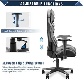 img 1 attached to 🪑 Enhance Your Comfort and Productivity with the Soontrans Reclining Home Office Chair: Ergonomic, Adjustable, and Stylish (Gray)