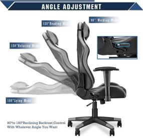 img 2 attached to 🪑 Enhance Your Comfort and Productivity with the Soontrans Reclining Home Office Chair: Ergonomic, Adjustable, and Stylish (Gray)