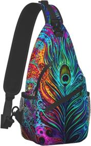 img 3 attached to Peacock Feather Crossbody Backpack Shoulder Backpacks