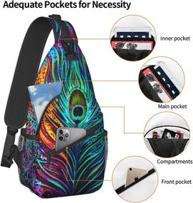 img 1 attached to Peacock Feather Crossbody Backpack Shoulder Backpacks