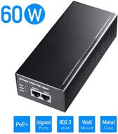 cudy gigabit ultra poe+ injector 60w - up to 60w ultra power supply, shielded rj-45, 10/100/1000mbps, ieee 802.3af/802.3at compliant, no support for 802.3 bt, poe++, or passive poe, metal housing logo