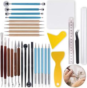 img 4 attached to 🎨 Versatile 30Pcs Keadic Polymer Modeling Clay Sculpting Tools Set: Ideal for Fondant Decoration, Nail Art, Pottery Clay Craft, and More!