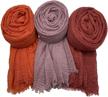 manshu 3pcs women scarf shawl women's accessories for scarves & wraps logo