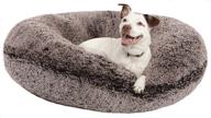 🐶 bessie and barnie frosted willow luxury shag plush faux fur bagel pet/dog bed logo