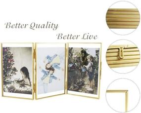 img 3 attached to 🎁 Exquisite Gold Triple 4x6 Folding Picture Frame Set - Perfect for Wedding, Anniversary, and Housewarming Gifts