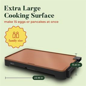 img 3 attached to 🍳 BELLA XL Electric Ceramic Titanium Griddle: Cook 10 Eggs at Once with Non-stick Coating, Easy Clean Up, 12"x 22" Large Surface, Copper/Black