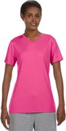 hanes womens performance v neck medium logo