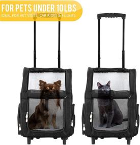 img 2 attached to 🐾 KOPEKS Deluxe Backpack Pet Travel Carrier: Convenient Double Wheels for Easy Mobility