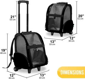 img 3 attached to 🐾 Рюкзак KOPEKS Deluxe для путешествий с домашними животными: удобные двойные колеса для легкой мобильности