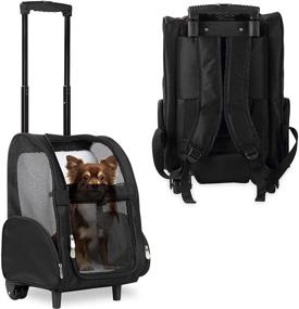 img 4 attached to 🐾 Рюкзак KOPEKS Deluxe для путешествий с домашними животными: удобные двойные колеса для легкой мобильности