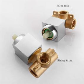 img 3 attached to Dr Faucet Polished Chrome Shower Mixer Valves Wall Mount Bathroom Copper Faucet - Complete Rough In Valve and Trim Kit for Perfect Shower Tub Mixing!