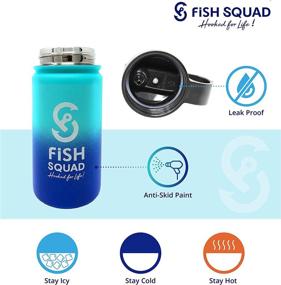 img 1 attached to 🐠 Stainless Steel Fish Squad Thermos - Kids Water Bottle with Straw, Insulated Container for Children, Toddlers, Boys - BPA Free - 12oz Capacity - Keeps Drinks Hot or Cold - Spill & Sweat Proof Design