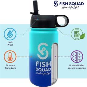 img 3 attached to 🐠 Stainless Steel Fish Squad Thermos - Kids Water Bottle with Straw, Insulated Container for Children, Toddlers, Boys - BPA Free - 12oz Capacity - Keeps Drinks Hot or Cold - Spill & Sweat Proof Design