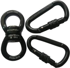 img 4 attached to 🔒 High-Strength 30kN Swing Swivel Set with Locking Carabiner – Perfect Rotational Device for Aerial Yoga Hammock – Includes 2 Screwgate Lock Clips