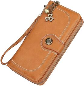 img 2 attached to Women's Leather Bifold 👜 Wristlet Organizer Handbags & Wallets Combo