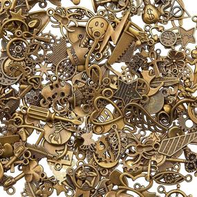 img 4 attached to Premium Collection of 200 Gold Charms for Jewelry Making - Pendants (0.3-1.2 In)