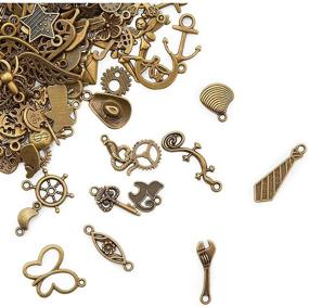 img 2 attached to Premium Collection of 200 Gold Charms for Jewelry Making - Pendants (0.3-1.2 In)