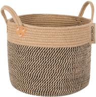 🧺 chicvita large jute basket - woven storage basket with handles for laundry, toys, towels, blankets - home decor, 14x14x12 inches logo