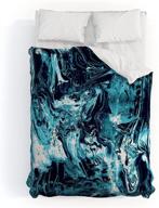 🛏️ deny designs cotton comforter, queen size, cayenablanca blue marble - enhanced for seo logo