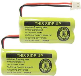 img 4 attached to Long-lasting BAOBIAN 2.4V 400mAh Cordless Home Phone Battery - AT&amp;T BT162342 BT166342 BT266342 BT183342 BT283342, VTech CS6329 CS6114 CS6419 (Pack of 2)