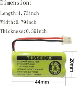 img 2 attached to Long-lasting BAOBIAN 2.4V 400mAh Cordless Home Phone Battery - AT&amp;T BT162342 BT166342 BT266342 BT183342 BT283342, VTech CS6329 CS6114 CS6419 (Pack of 2)