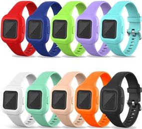 img 4 attached to 🌈 Multicolor-10Pack Silicone Wristband Straps for Garmin vivofit jr. 3 Fitness Tracker for Kids - Water Resistant Replacement Bands Compatible with Garmin Vivofit jr 3