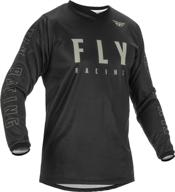 🏍️ fly racing 2022 f-16 jersey (black/grey, size small) logo