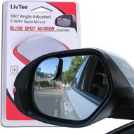 🚘 livtee blind spot mirror - latest fan-shaped frameless convex rear view mirror with wide-angle adjustable stick for cars, suvs, and trucks (pack of 2) logo