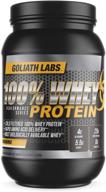 goliath labs 100% whey protein powder isolate/blend - fast-absorbing workout supplements for men and women - 25g of pure protein and 5.5g of bcaas in each serving - unflavored - 5 lbs, 68 servings logo