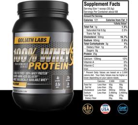 img 2 attached to Goliath Labs 100% Whey Protein Powder Isolate/Blend - Fast-Absorbing Workout Supplements for Men and Women - 25g of Pure Protein and 5.5g of BCAAs in Each Serving - Unflavored - 5 lbs, 68 Servings