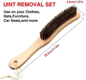 img 2 attached to 🧦 Wood Cashmere Comb and Sweater Shaver Combo Pack - Fabric Lint Remover Comb + Lint Brush - Multi-Fabric Shaver for Pilling, Fuzz, and Lint Removal from Garments