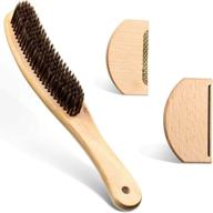 🧦 wood cashmere comb and sweater shaver combo pack - fabric lint remover comb + lint brush - multi-fabric shaver for pilling, fuzz, and lint removal from garments logo