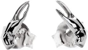 img 3 attached to 🦀 925 Sterling Silver Small Stud Earrings, Adorable Mini Crab Claw Earrings (7 x 1.7 mm) - Perfect for Sea/Ocean Lovers, Ideal for Girls, Teens, and Women