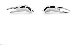 img 4 attached to 🦀 925 Sterling Silver Small Stud Earrings, Adorable Mini Crab Claw Earrings (7 x 1.7 mm) - Perfect for Sea/Ocean Lovers, Ideal for Girls, Teens, and Women