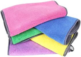 img 3 attached to 🧽 LXS Extra Thick Microfiber Cleaning Cloths: Super Absorbent, Dual-Sided Reusable Cloths for House, Kitchen, Floor & Car Cleaning (5 Pack)