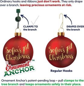 img 2 attached to ORNAMENT ANCHOR Christmas Ornament Hooks: No-Slip Hangers for Xmas Decor, Keep Ornaments Safe, Pet Friendly, Heavy Duty - 24 Count