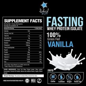 img 1 attached to Richard Boy Fasting Whey Protein Isolate: 100% Natural, Grass-Fed Vanilla Whey Protein Powder with Coconut Oil - Gluten Free, Keto Friendly, Shake Option