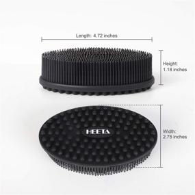 img 2 attached to Heeta Silicone Body Brush for Wet and Dry Brushing - Gentle Exfoliation for Softer, Glowing Skin and Improved Blood Circulation - Black Bath and Body Brush