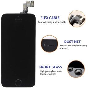 img 2 attached to 📱 GULEEK iPhone 5s/Se Screen Replacement - Black Touch Display LCD Digitizer Full Assembly with Front Camera, Proximity Sensor, Ear Speaker, Home Button, Repair Tool, and Screen Protector