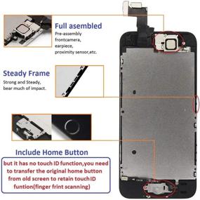 img 3 attached to 📱 GULEEK iPhone 5s/Se Screen Replacement - Black Touch Display LCD Digitizer Full Assembly with Front Camera, Proximity Sensor, Ear Speaker, Home Button, Repair Tool, and Screen Protector