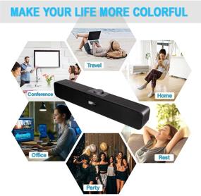 img 1 attached to 🔊 USB Powered Computer Speakers - Wired Desktop Sound Bar for PC, Laptop, Tablets, Cellphone, MP3 (2021 Edition)