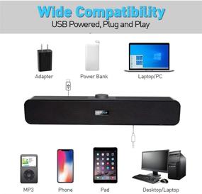 img 2 attached to 🔊 USB Powered Computer Speakers - Wired Desktop Sound Bar for PC, Laptop, Tablets, Cellphone, MP3 (2021 Edition)