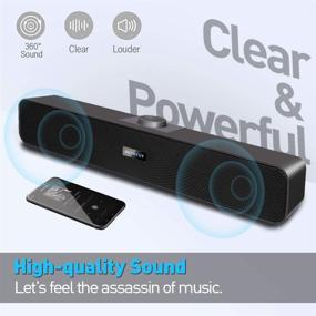 img 3 attached to 🔊 USB Powered Computer Speakers - Wired Desktop Sound Bar for PC, Laptop, Tablets, Cellphone, MP3 (2021 Edition)