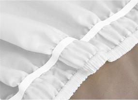 img 1 attached to 🛏️ Obytex Elastic Dust Ruffle Bedskirt - Silky Soft Cotton Wrap Around Bed Skirts, Wrinkle Free & Classic Stylish Look for Your Bedroom