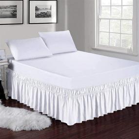 img 3 attached to 🛏️ Obytex Elastic Dust Ruffle Bedskirt - Silky Soft Cotton Wrap Around Bed Skirts, Wrinkle Free & Classic Stylish Look for Your Bedroom