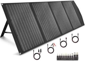 img 4 attached to 🔌 120W Portable Solar Panel Foldable by TISHI HERY with 4 Outputs (DC/USB/QC3.0/Type-C) - Compatible with Most Portable Solar Generators, Power Stations, Phones, Laptops, Tablets for Travel, Camping, RV, Hiking