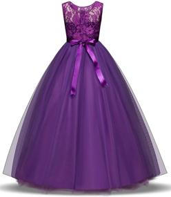 img 3 attached to 👗 Girls Embroidered Long Dresses for Prom, Birthday, Wedding Parties - TTYAOVO Classic Gowns