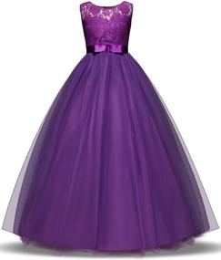 img 4 attached to 👗 Girls Embroidered Long Dresses for Prom, Birthday, Wedding Parties - TTYAOVO Classic Gowns