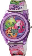 🕒 shopkins girls' quartz watch: purple plastic strap, model kin4116 - 17% off! logo